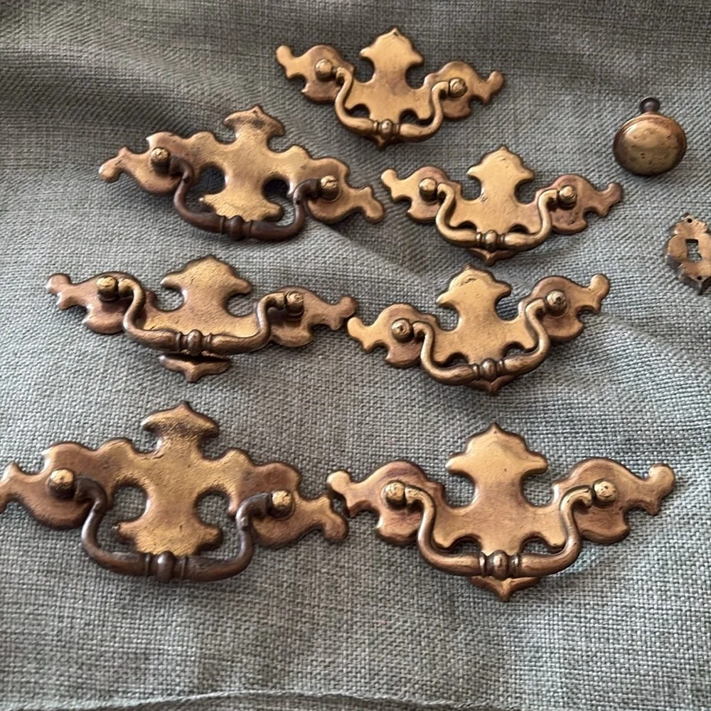 Vintage Brass Drawer Pulls Set